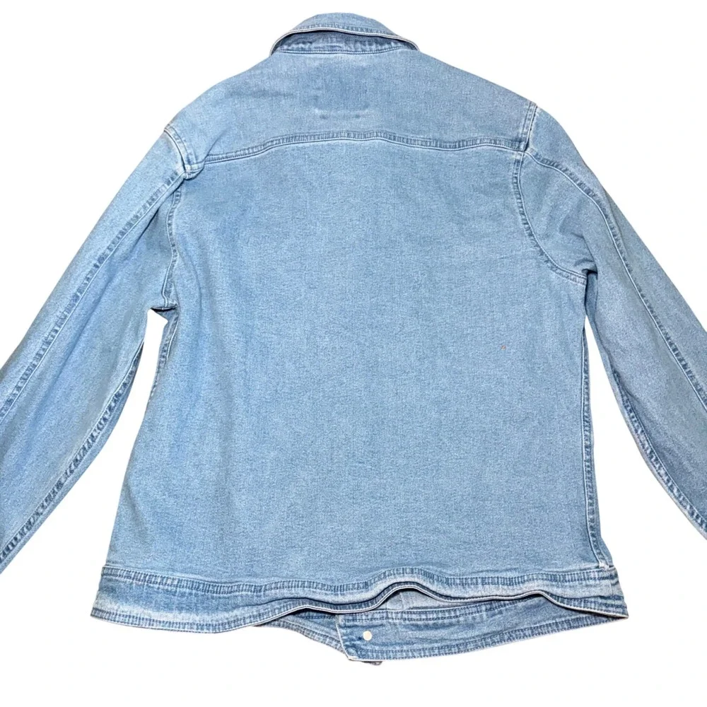 Fried Denim Mens Light Wash Slim Fit Trucker Jacket Blue Size Medium